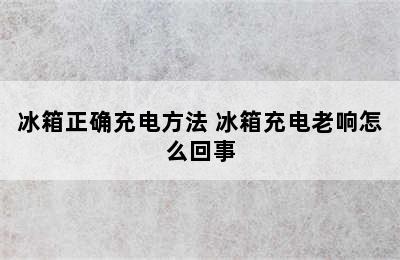 冰箱正确充电方法 冰箱充电老响怎么回事